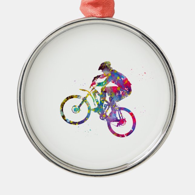 Mountain Bike Metal Tree Decoration (Front)