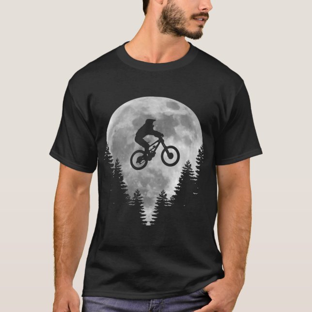 Mountain Bike - Moon MTB Downhill Biking Funny Gif T-Shirt (Front)