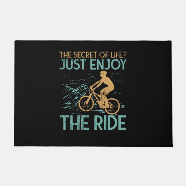 Mountain Bike Mountain Biker Doormat (Front)
