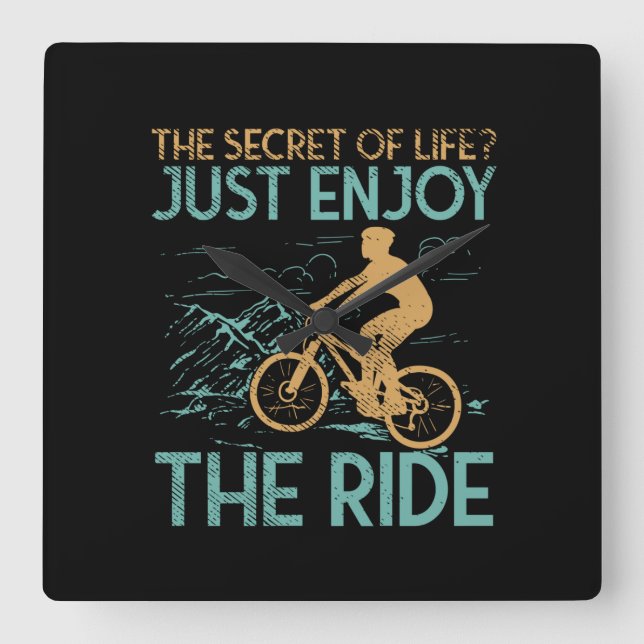 Mountain Bike Mountain Biker Square Wall Clock (Front)