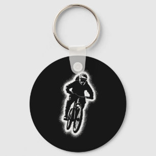 Mountain Bike Mtb Biker Boys Kids Downhill Biking  Key Ring