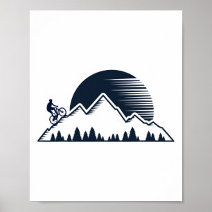 Mountain Bike Mtb Biking Riding Trails Men Vintage Poster