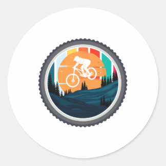 Mountain Bike Mtb Cycling Downhill Biking Biker Cy Classic Round Sticker