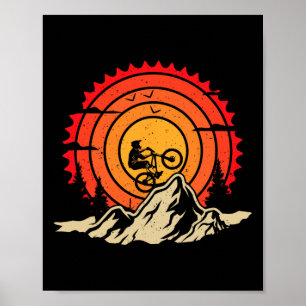 Mountain Bike Mtb Cycling Downhill Biking Sunset V Poster