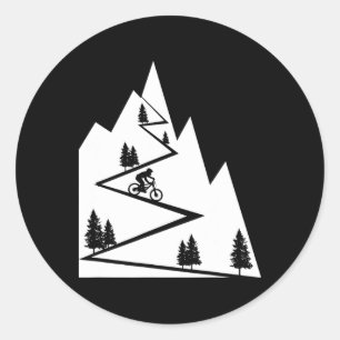 Mountain Bike - Mtb Downhill Biking Cycling Biker  Classic Round Sticker