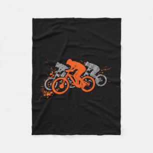 Mountain Bike Mtb Downhill Biking Cycling Fleece Blanket