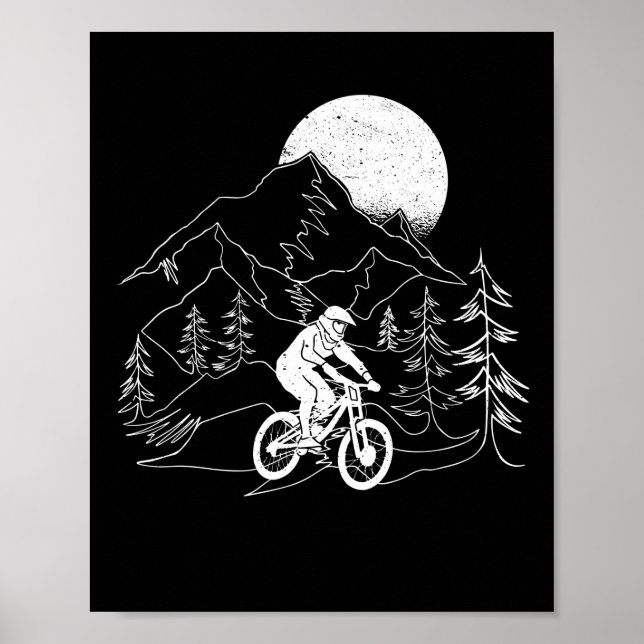 Mountain Bike MTB Downhill Vintage Mountain Biker Poster (Front)