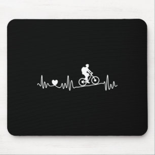 Mountain Bike Mtb Heartbeat I Love Mountain Biking Mouse Mat
