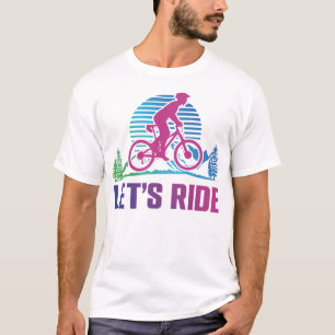Mountain Bike Mtb Let's Ride Retro 80s 90s T-Shirt