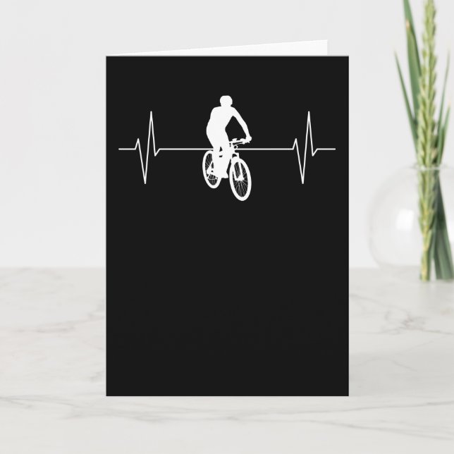 Mountain Bike MTB Mountain Biker Heartbeat Gift Card (Front)