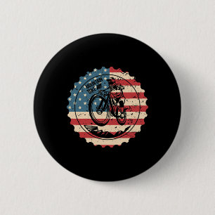 Mountain Bike Mtb Us American Flag Downhill Biking 6 Cm Round Badge