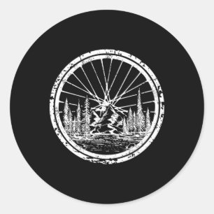 Mountain Bike - Mtb Wheel Design Cycling Bicycle B Classic Round Sticker