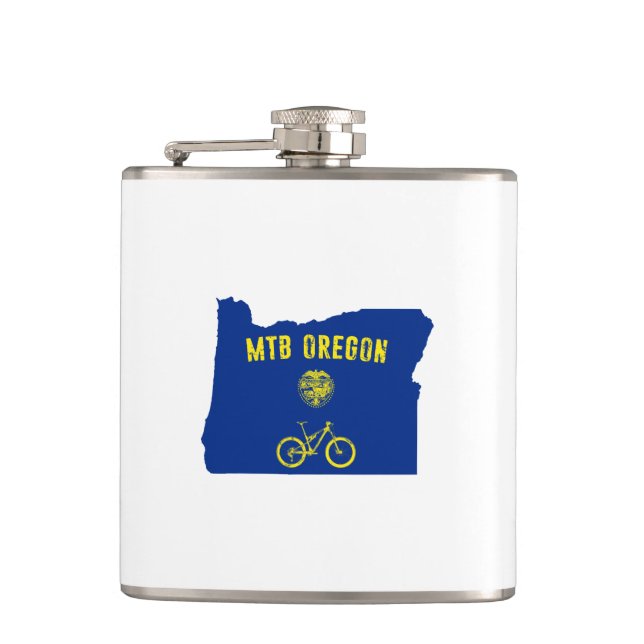 Mountain Bike Oregon Hip Flask (Front)