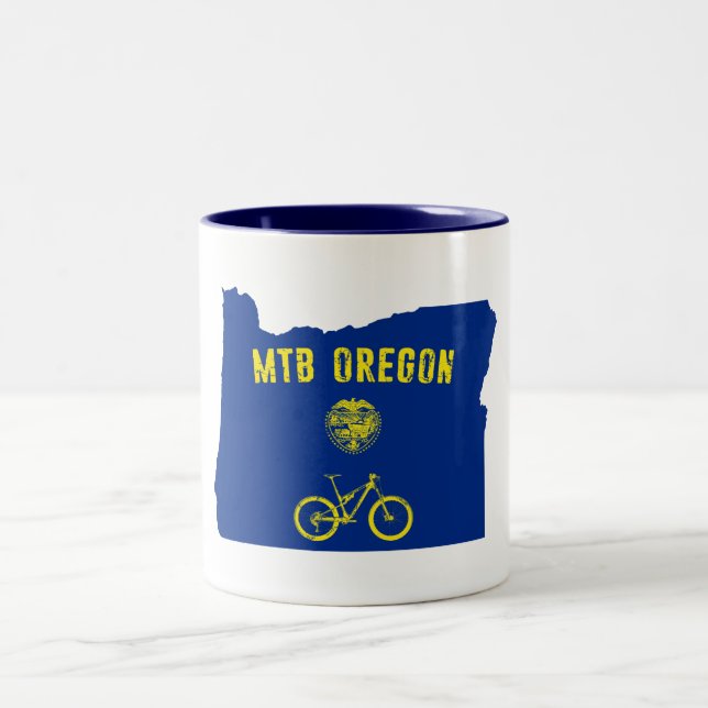 Mountain Bike Oregon Two-Tone Coffee Mug (Center)