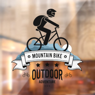 Mountain Bike Outdoor Adventure 3 Bicycle Shop   Window Cling