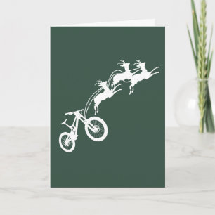 Mountain Bike Reindeer Christmas Cycling Sleigh Card