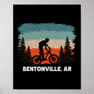Mountain Bike Retro Sunset Vintage Bentonville, Ar Poster
