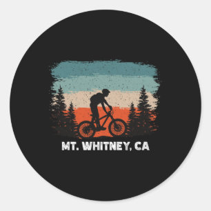 Mountain Bike Retro Sunset Vintage Mt. Whitney, Ca Classic Round Sticker