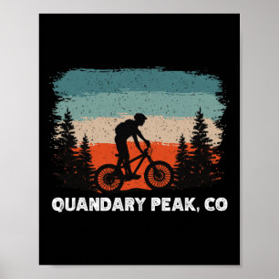 Mountain Bike Retro Sunset Vintage Quandary Peak,  Poster