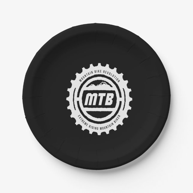 mountain bike revolution paper plate (Front)
