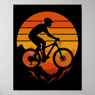 Mountain Bike Rider Cyclist Biking Gift For Men Wo Poster