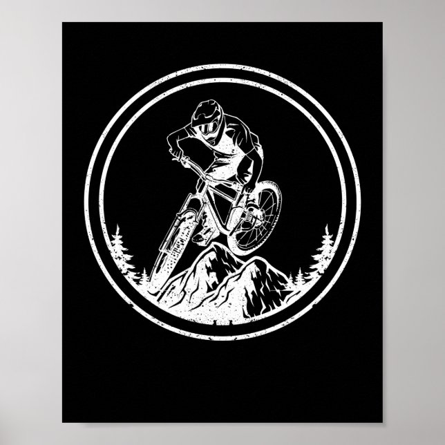 Mountain Bike Rider Downhill MTB Mountain Biker Bi Poster (Front)