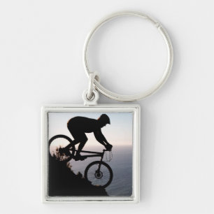 Mountain Bike Rider. Lions Head, Cape Town Key Ring