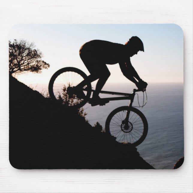 Mountain Bike Rider. Lions Head, Cape Town Mouse Mat (Front)
