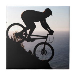 Mountain Bike Rider. Lions Head, Cape Town Tile