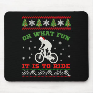 Mountain Bike Rider, Oh What Fun Christmas Ugly Sw Mouse Mat