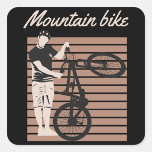 Mountain Bike Rider Square Sticker