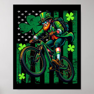 Mountain Bike Rider St Patricks Day Irish American Poster