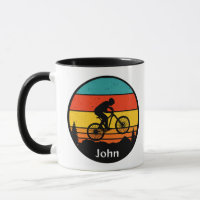 Mountain bike, riders, bold colours 