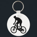 Mountain bike silhouette - Choose background color Key Ring<br><div class="desc">mountain bike bicycle biker , man silhouette biking race , extreme country summer sport,  cross cyclist lifestyle adventure , rider activity speed wheel , helmet male jump young , nature sky ride cycle , stamina illustration girl climbing,  people black woman mountain,  bike bicycle biker man</div>