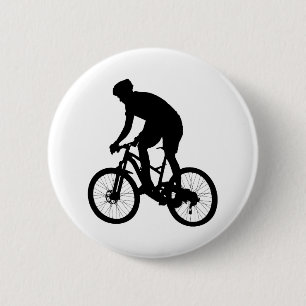 Mountain bike silhouette - Choose background colou 6 Cm Round Badge