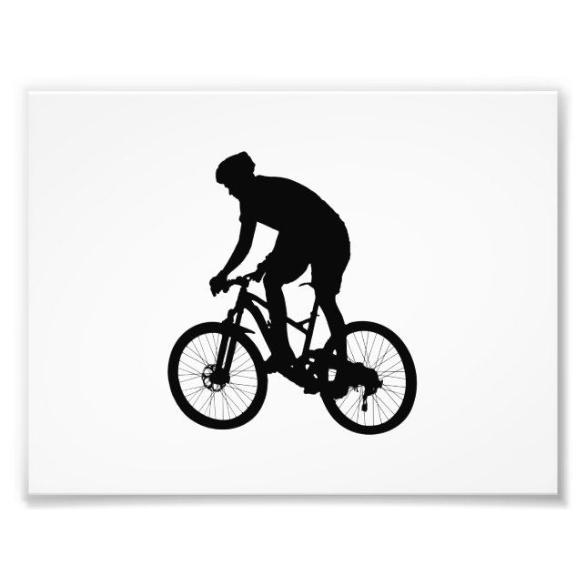 Mountain bike silhouette - Choose background colou Photo Print (Front)