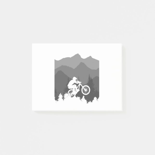 Mountain bike silhouette for the MTB fanatic Post-it Notes (Front)