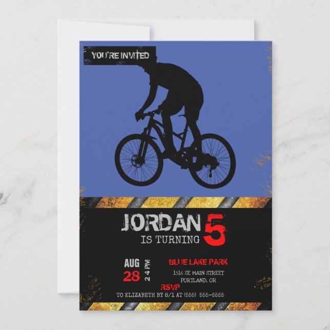 Mountain bike silhouette invitation (Front)