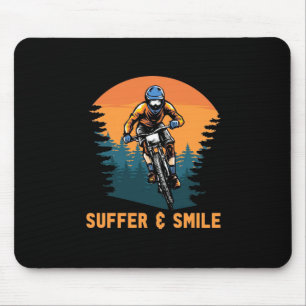 Mountain Bike Suffer And Smile Mouse Mat