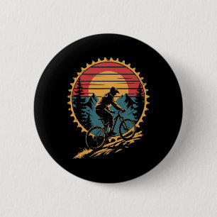 Mountain Bike Tee For Men Women Funny Vintage Cycl 6 Cm Round Badge