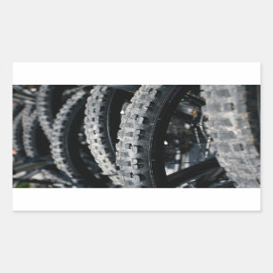 Mountain bike tires rectangular sticker