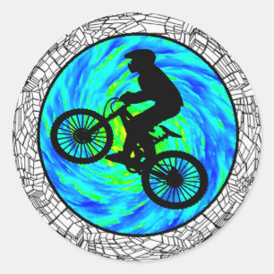 MOUNTAIN BIKE TRACKED CLASSIC ROUND STICKER