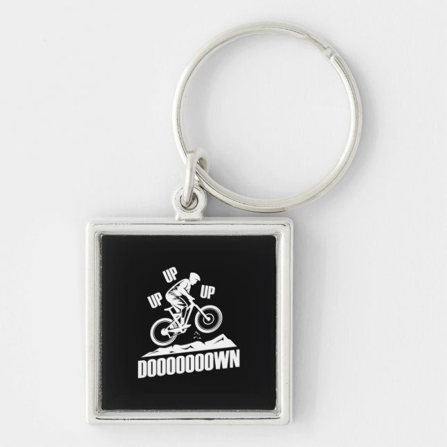 Mountain Bike Up Down Up Key Ring (Front)