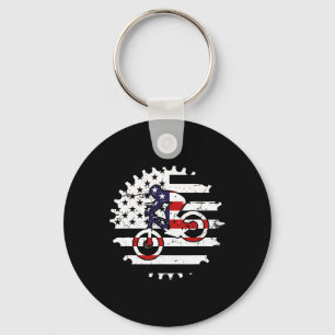 Mountain Bike Usa Flag Mtb Downhill Biking For Wom Key Ring