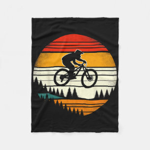 Mountain Bike - Vintage Downhill Biking Bike Ridin Fleece Blanket