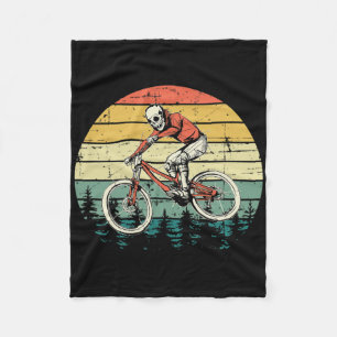 Mountain Bike - Vintage Downhill Biking - Mtb Ridi Fleece Blanket
