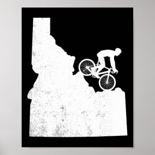 Mountain Bike Vintage Idaho's Biking Map Art- Mtb Poster