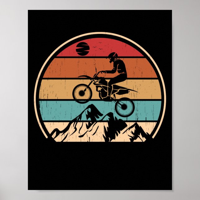 Mountain Bike Vintage MTB Downhill Biking Cycling Poster (Front)