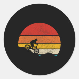 Mountain Bike Vintage Retro Downhill Biking Mtb Bi Classic Round Sticker