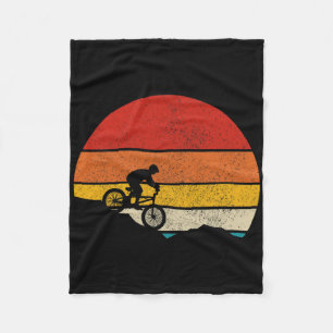 Mountain Bike Vintage Retro Downhill Biking Mtb Bi Fleece Blanket
